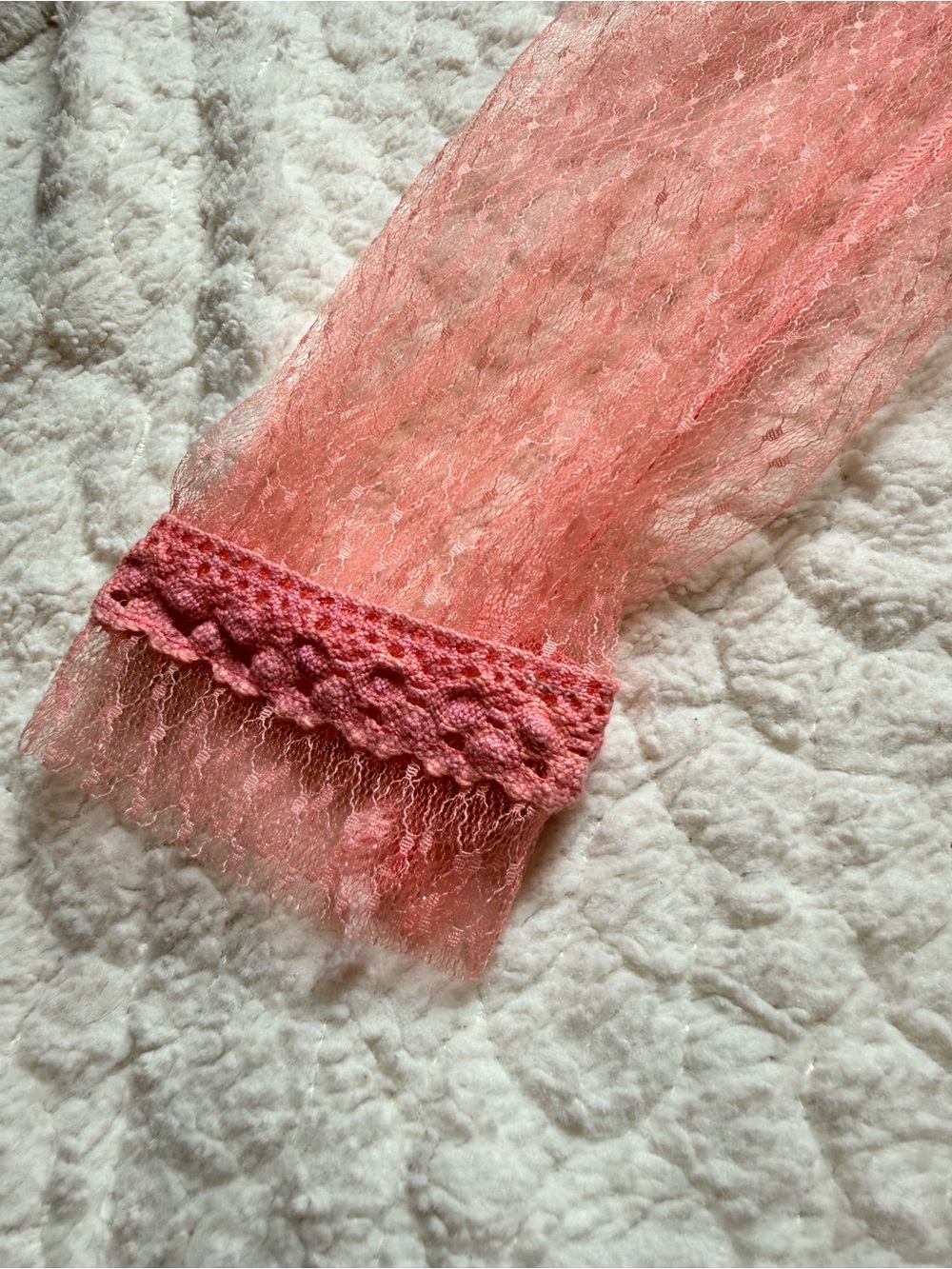 Women's Pink Lace Midi Dress with Sheer Sleeves - Picture 6 of 9
